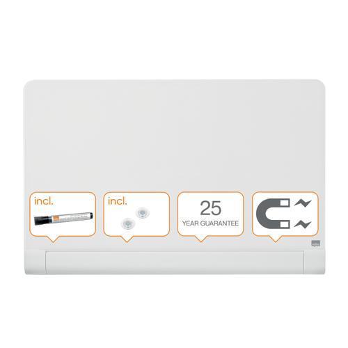 [447493] NOBO Tableau en verre widescreen - 993 x 559 mm - blanc - NOBO 1905191 (dont eco-taxe mobilier de 2,08 €)