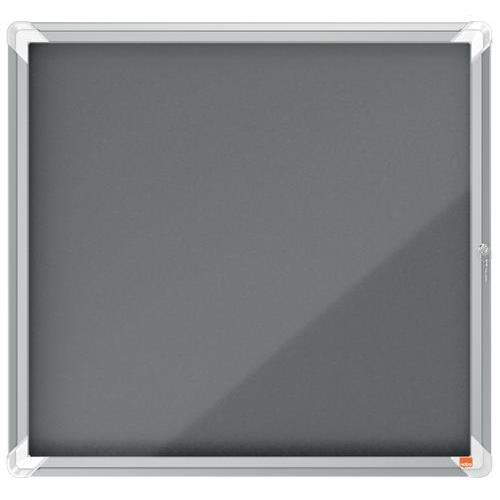 [447519] NOBO Vitrine d'affichage porte battante Premium Plus - feutre gris - 6 x A4 - 1915328 (dont eco-taxe mobilier de 1,16 €)