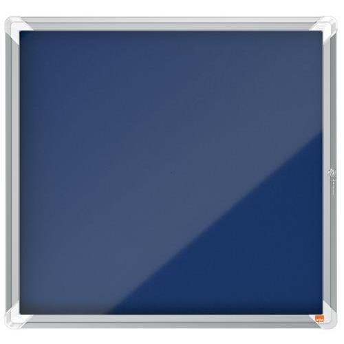 [447520] NOBO Vitrine d'affichage porte battante Premium Plus - feutre bleu - 6 x A4 - 1902555 (dont eco-taxe mobilier de 1,16 €)
