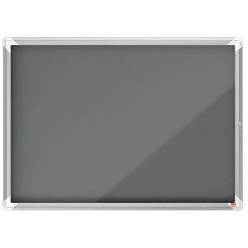 [447548] NOBO Vitrine d'affichage porte battante Premium Plus - feutre gris - 8 x A4 - 1915329 (dont eco-taxe mobilier de 1,51 €)