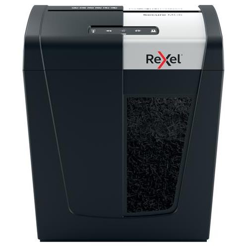 [447554] REXEL Destructeur Secure MC6 détruit 6 feuilles, coupe micro, sécurité P-5, corbeille 18L 2020130EU (dont eco-taxe de 0,71 €)