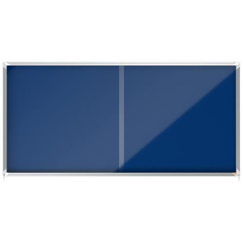 [447647] NOBO Vitrine d'affichage porte coulissante Premium Plus - feutre bleu - 27 x A4 - 1915335 (dont eco-taxe mobilier de 4,77 €)
