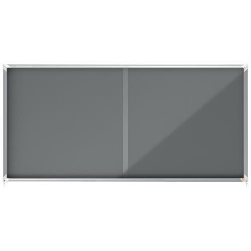 [447650] NOBO Vitrine d'affichage porte coulissante - gris - 27 x A4 - NOBO 1915339 (dont eco-taxe mobilier de 4,77 €)