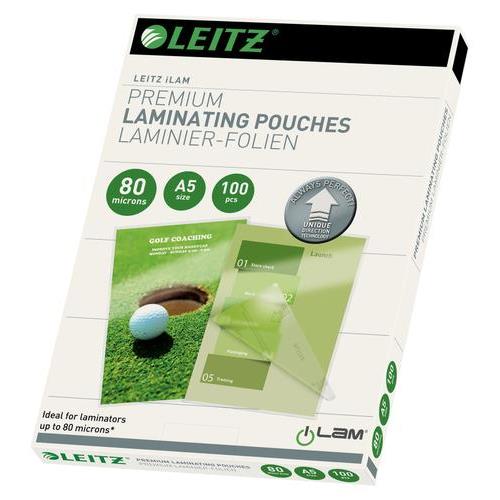 [447692] LEITZ Paquet de 100 Pochettes Leitz iLAM UDT pour plastification à chaud, A5, 2 x 80 microns 74920000