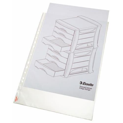 [447697] ESSELTE Sachet de 50 pochettes perforées A3 portrait en polypropylène 8.5/100eme grainé