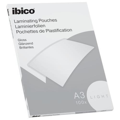 [447712] IBICO Basics light Paquet de 100 Pochettes plastification A3 - 2x80 microns 627311
