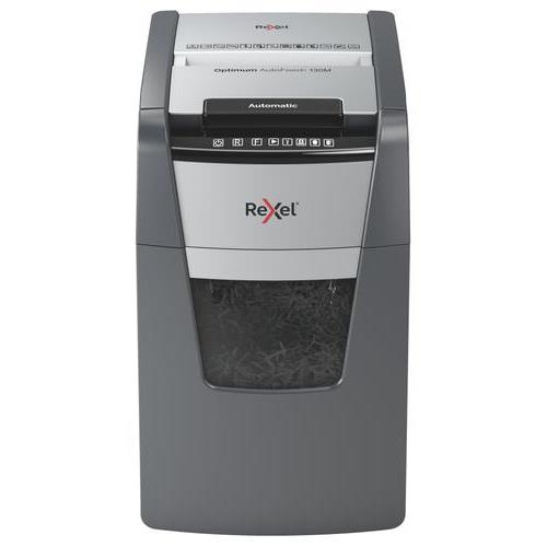 [447900] REXEL Destructeur Optimum Auto+ 130M 130f auto/8f man, coupe micro, sécurité P5, corbeille 44L 2020130MEU (dont eco-taxe de 2,50 €)