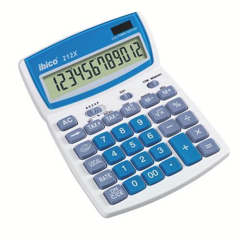 [448299] IBICO Calculatrice de bureau Ibico 212X Écran LCD à 12 chiffres écran à inclinaison réglable IB410161 (dont eco-taxe de 0,06 €)