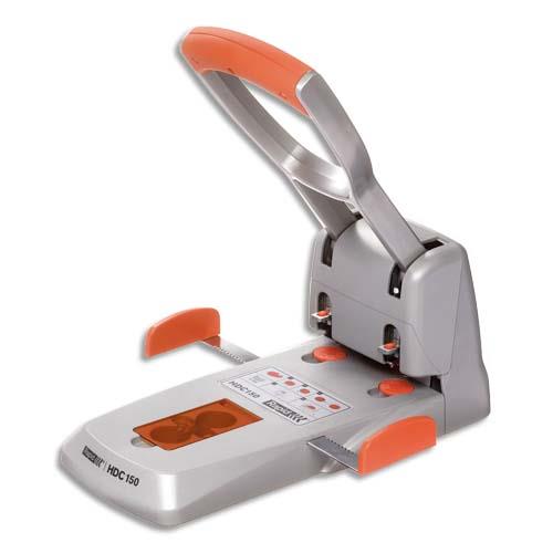 [156059] RAPID Perforateur 2 trous. Capacité 150 feuilles. Argent/Orange