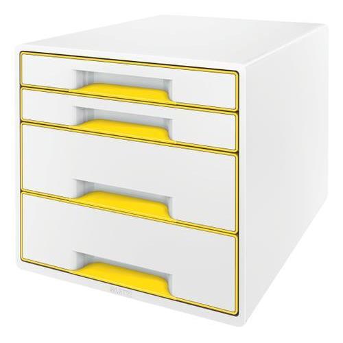 [448456] LEITZ Module de classement WOW, 2 petits + 2 grands tiroirs - Dim : L36,3 x H27 x P28,7 cm. Coloris Jaune