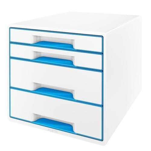 [448460] LEITZ Module de classement WOW, 2 petits + 2 grands tiroirs - Dim : L36,3 x H27 x P28,7 cm. Coloris Bleu