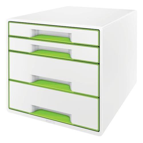 [448462] LEITZ Module de classement WOW, 2 petits + 2 grands tiroirs - Dim : L36,3 x H27 x P28,7 cm. Coloris Vert