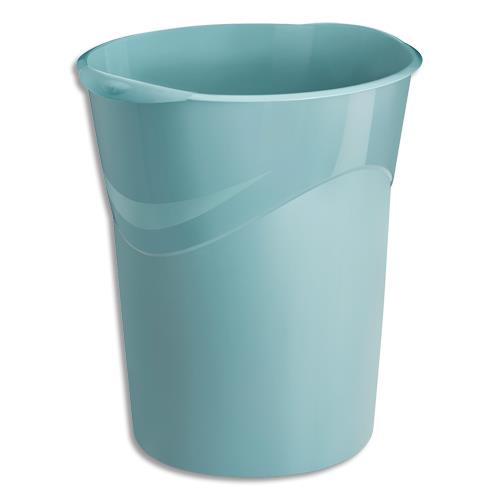 [448930] CEP Corbeille à papier RIVIERA, capacité 14 Litres - Dim (lxhxp) : 29 x 33,4 x 30,5 cm. Vert d'eau