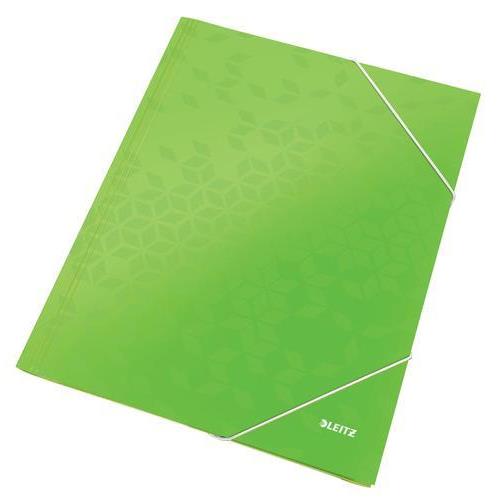 [448979] LEITZ Chemise WOW 3 rabats à élastiques, en carte pelliculée, coloris Vert