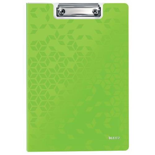 [449005] LEITZ Porte-blocs avec rabat WOW A4, capacité 75 feuilles. Dimensions : L22,8xH1,7xP32 cm. Coloris vert