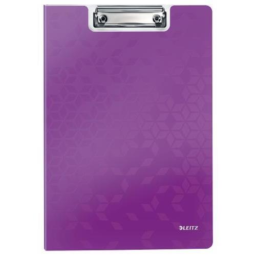 [449006] LEITZ Porte-blocs avec rabat WOW A4, capacité 75 feuilles. Dimensions : L22,8xH1,7xP32 cm. Coloris violet