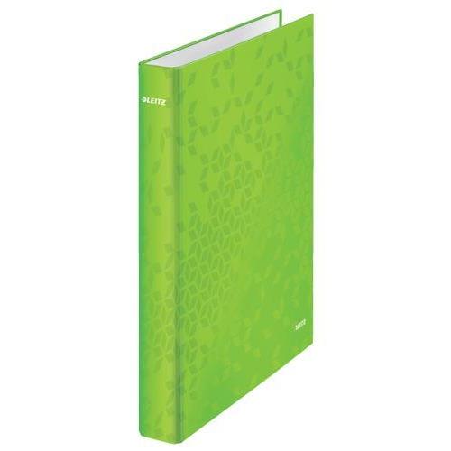 [449017] LEITZ Classeur 4 anneaux Ø25 WOW en carton pelliculé. Dos 4 cm. Format A4+. Coloris Vert