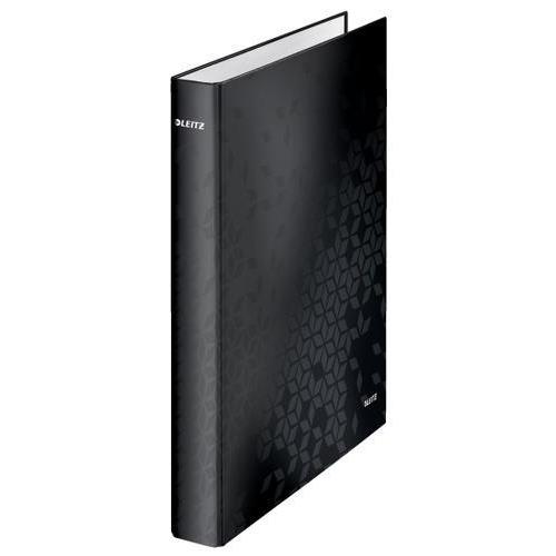 [449018] LEITZ Classeur 4 anneaux Ø25 WOW en carton pelliculé. Dos 4 cm. Format A4+. Coloris Noir