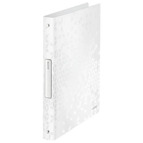 [449019] LEITZ Classeur 4 anneaux Ø25 WOW en polypropylène. Dos 3 cm. Coloris Blanc