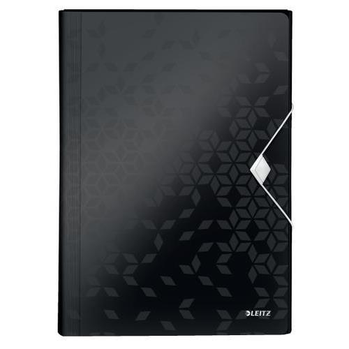 [449028] LEITZ Trieur à rabat WOW extensible en polypropylène 11 positions. Coloris Noir