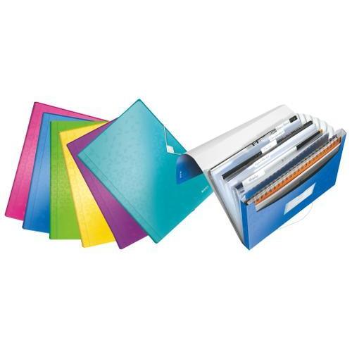 [449030] LEITZ Trieur à rabat WOW extensible en polypropylène 11 positions. Coloris Assortis