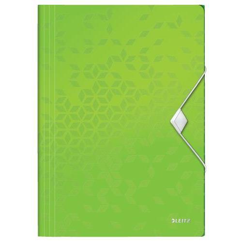 [449033] LEITZ Chemise 3 rabats à élastique WOW en polypropylène. Coloris Vert