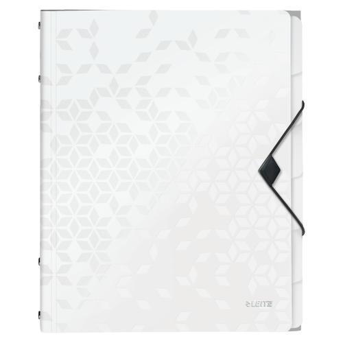 [449073] LEITZ Trieur 6 touches WOW en polypropylène. Fermeture élastique et 3 rabats. Coloris Blanc