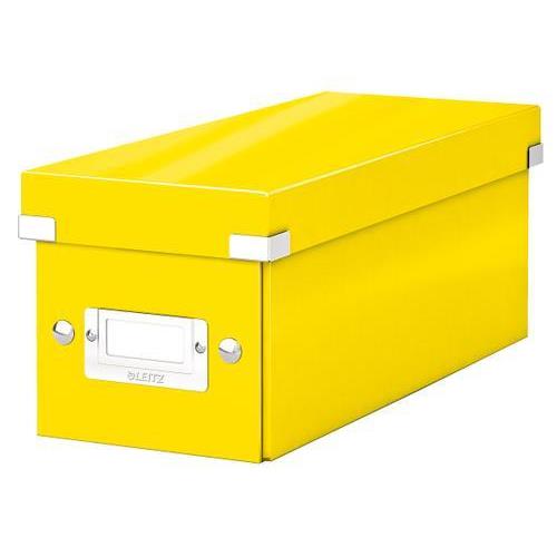 [449138] LEITZ Boîte de rangement CD Click&Store Office. Contenance de 30 CD standard ou 60 slim. Coloris jaune