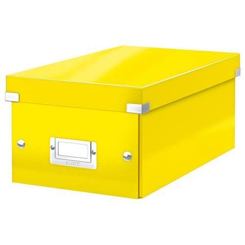 [449140] LEITZ Boîte de rangement DVD Click&Store Office. Contenance 20 DVD standard ou 40 slim. Coloris jaune