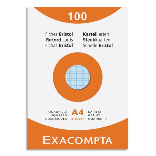 [449301] EXACOMPTA Etui de 100 fiches bristol non perforées 210x297mm (A4) 5x5 assortis