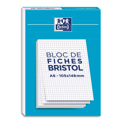 [449423] OXFORD Bloc de 30 feuilles BRISTOL non perforées A6 210g 5x5 Blanc