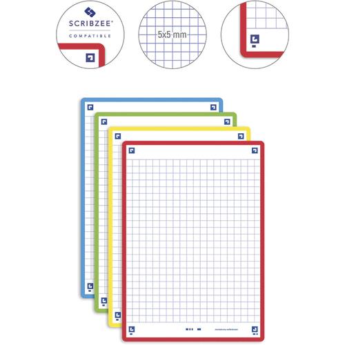 [449425] OXFORD Sachet de 32 fiches BRISTOL REVISION OXFORD 2.0 non perforées A6 250g 5x5 Assortis