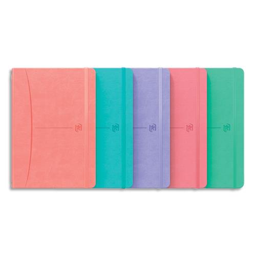 [449449] OXFORD Carnet SIGNATURE format A5 couverture rigide brochure 160 pages 5x5. Coloris assortis pastel