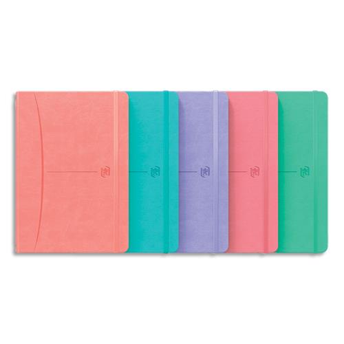 [449451] OXFORD Carnet SIGNATURE format A5 couverture rigide brochure 160pages lignées 7mm.Coloris assortis pastel