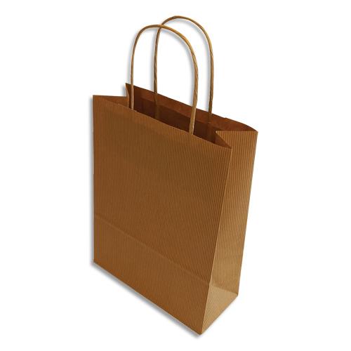 [449522] BONG Boîte 200 sacs poignées torsadées kraft naturel 100%, format 22 x 33 x 10 cm, Couleur Naturel