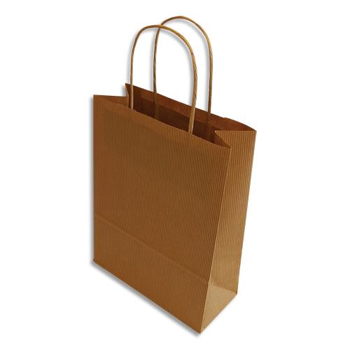 [449527] BONG Boîte 200 sacs poignées torsadées kraft naturel 100%, format 32 x 42 x 15 cm, Couleur Naturel