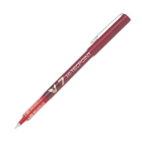 [027728] PILOT Stylo Roller pointe tubulaire 0,7 mm encre liquide Rouge HI-TECPOINT BX-V7