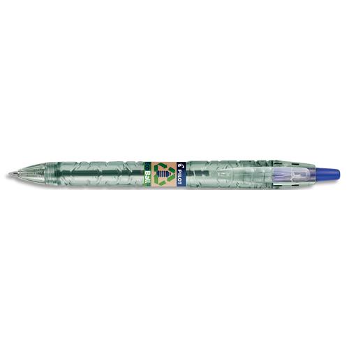 [449575] PILOT Bille B2P Ecoball rétractable. Rechargeable. Pointe 1mm. Corps plastique recyclé 86%. Coloris bleu