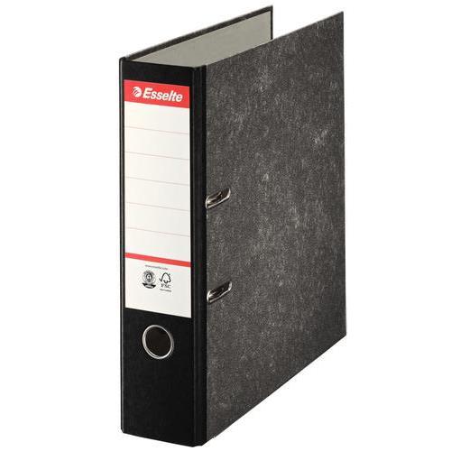[449709] ESSELTE Classeur à levier en carton marbré. Dos 7,5cm. Format A4. Coloris noir