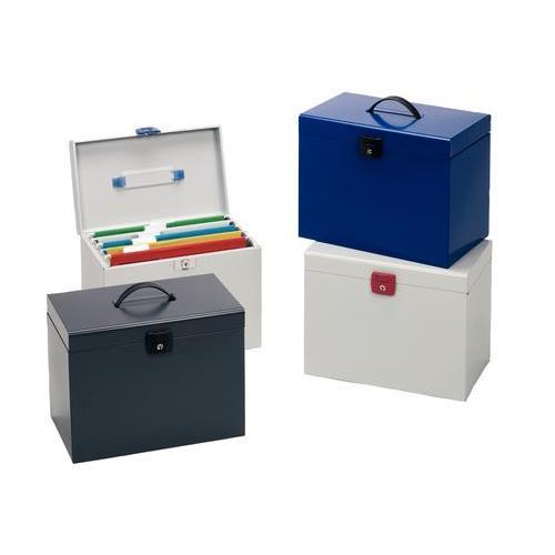 [449710] ESSELTE Valise de classement en métal. Livrée avec 5 dossiers. Dim: 6,8x28,7x23,4cm. Coloris assortis