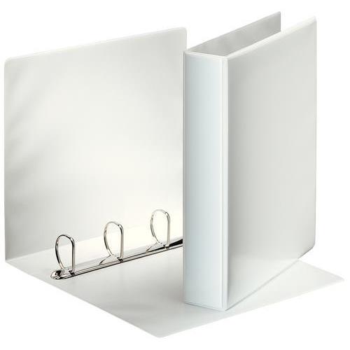 [449716] ESSELTE Classeur personnalisable ESSENTIAL 4 anneaux 40 mm en polypropylène. Format A4. Coloris Blanc