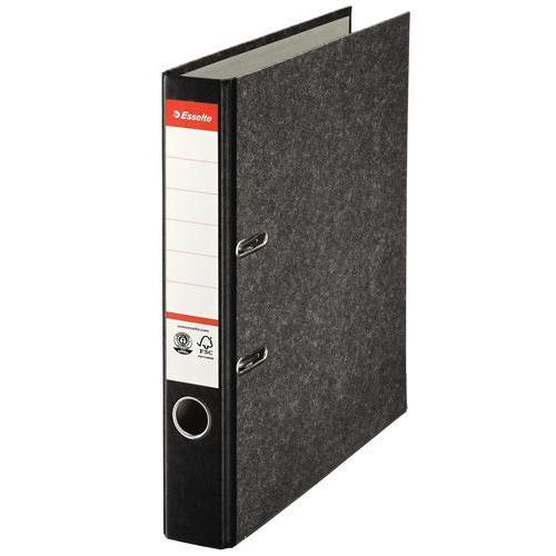 [449725] ESSELTE Classeur à levier carton en papier marbré. Dos 5 cm. Format A4. Coloris Noir