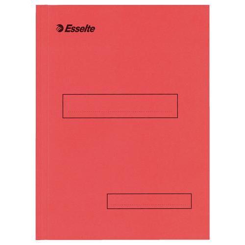 [449728] ESSELTE Boîte de 100 sous-dossier en carton Kraft, 1 rabat. Format A4. Coloris Rouge