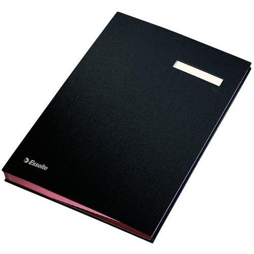 [449732] ESSELTE Parapheur standard 20 compartiments en carton. Coloris Noir