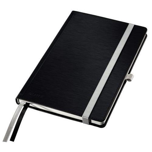 [450065] LEITZ Cahier STYLE 160 pages unies, couverture rigide. Format A5. Fermeture élastique. Coloris Noir
