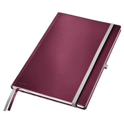 [450081] LEITZ Cahier STYLE 160 pages 5x5, couverture rigide. Format A4. Fermeture élastique. Coloris Rouge