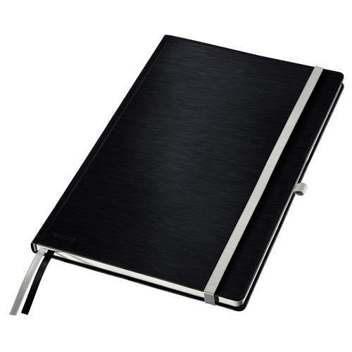 [450087] LEITZ Cahier STYLE 160 pages 5x5, couverture rigide. Format A4. Fermeture élastique. Coloris Noir