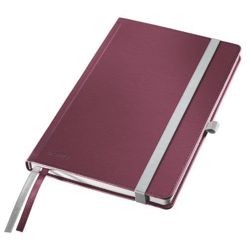 [450098] LEITZ Cahier STYLE 160 pages 5x5, couverture rigide. Format A5. Fermeture élastique. Coloris Rouge