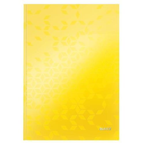 [450144] LEITZ Cahier WOW 21x29,7cm, 160 pages lignées. Couverture rigide. Coloris Jaune