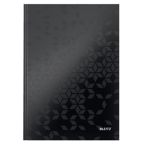 [450151] LEITZ Cahier WOW 21x29,7cm, 160 pages lignées. Couverture rigide. Coloris Noir